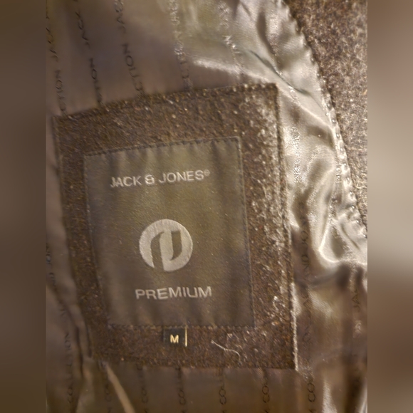 Jack and Jones Premium collection pea coat size medium in black - Picture 1 of 4